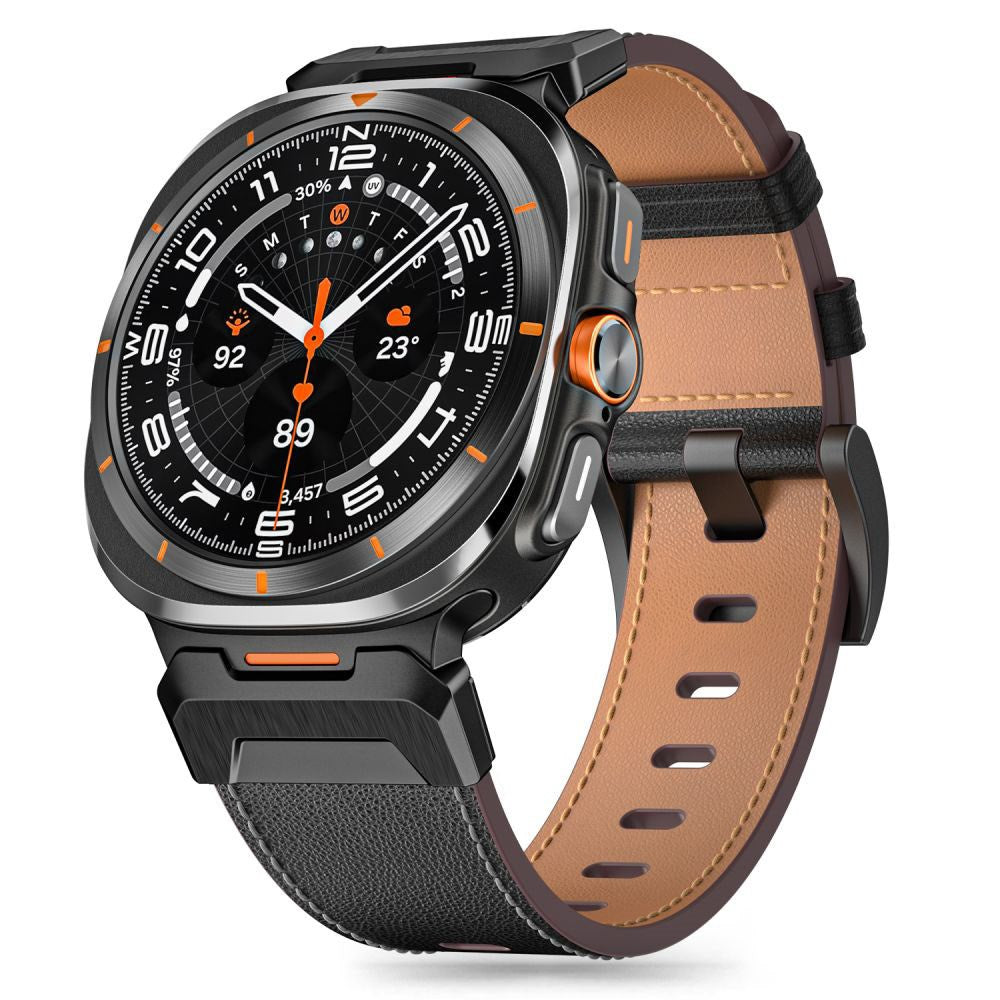 Samsung Galaxy Watch Ultra 2 / Ultra (47mm) Tech-Protect Delta Pro Kunstlæder Rem - Sort