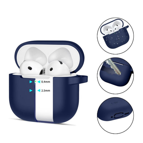Tech-Protect Apple AirPods 4 silikondeksel m. Karabinhage - Blå