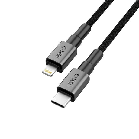 Tech-Protect Ultraboost 27W Lightning til USB-C-kabel - PD - 1m - Svart / Mørkegrå