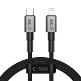 Tech-Protect Ultraboost 27W Lightning til USB-C Kabel - PD - 1m - Sort / Mørkegrå