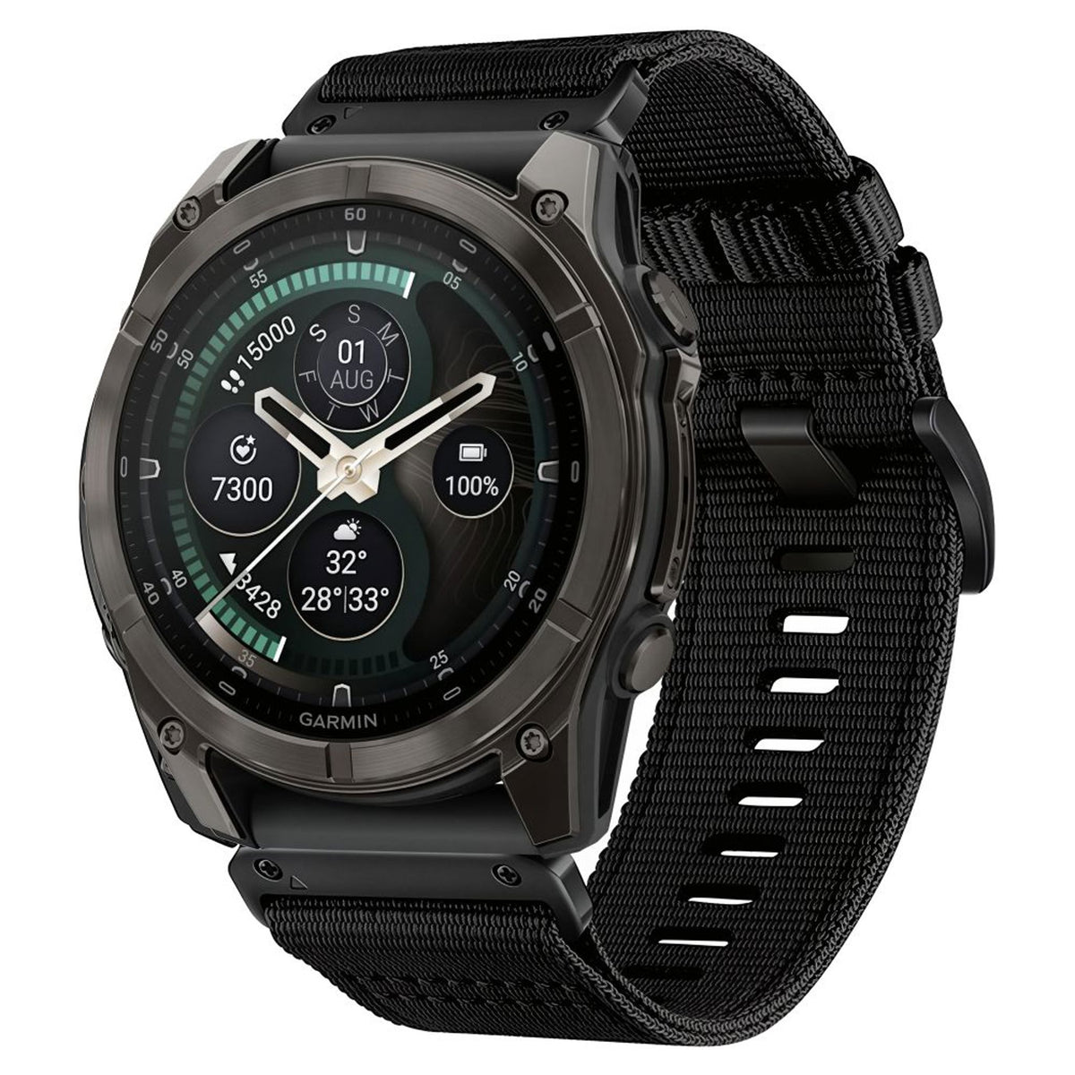 Universal Garmin Rem 22mm QuickFit Tech-Protect Classic Nylon Urrem - Sort