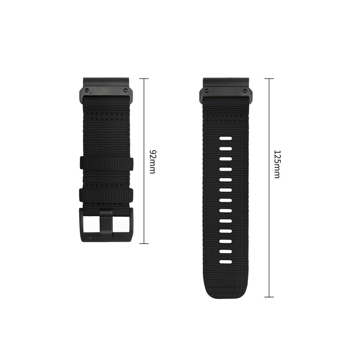 Universal Garmin Rem 22mm QuickFit Tech-Protect Classic Nylon Urrem - Sort