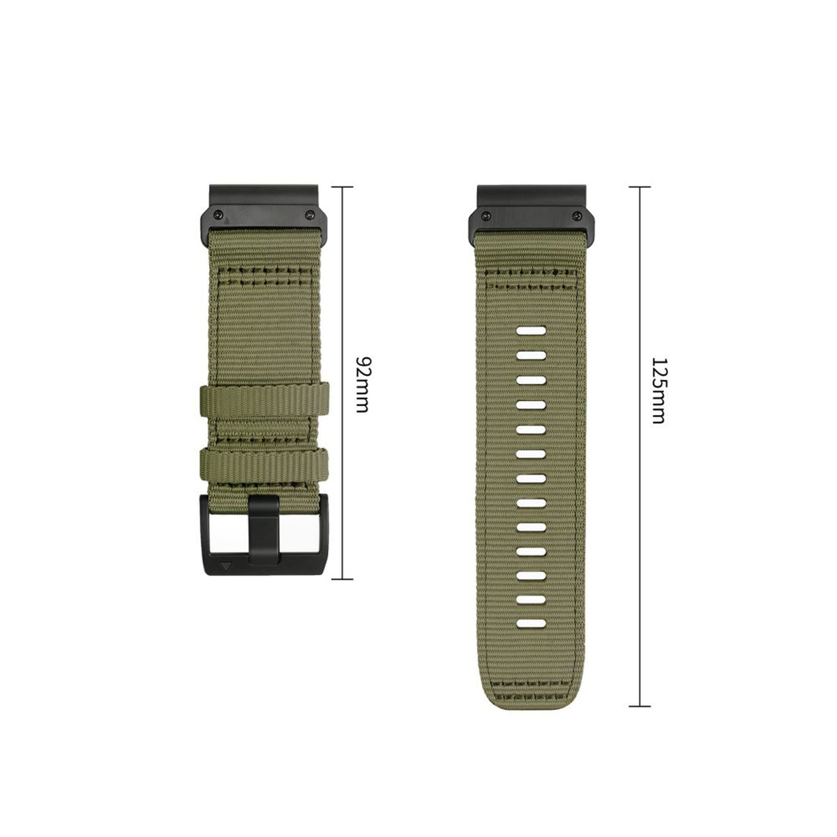 Universal Garmin Rem 22mm QuickFit Tech-Protect Classic Nylon Urrem - Grøn