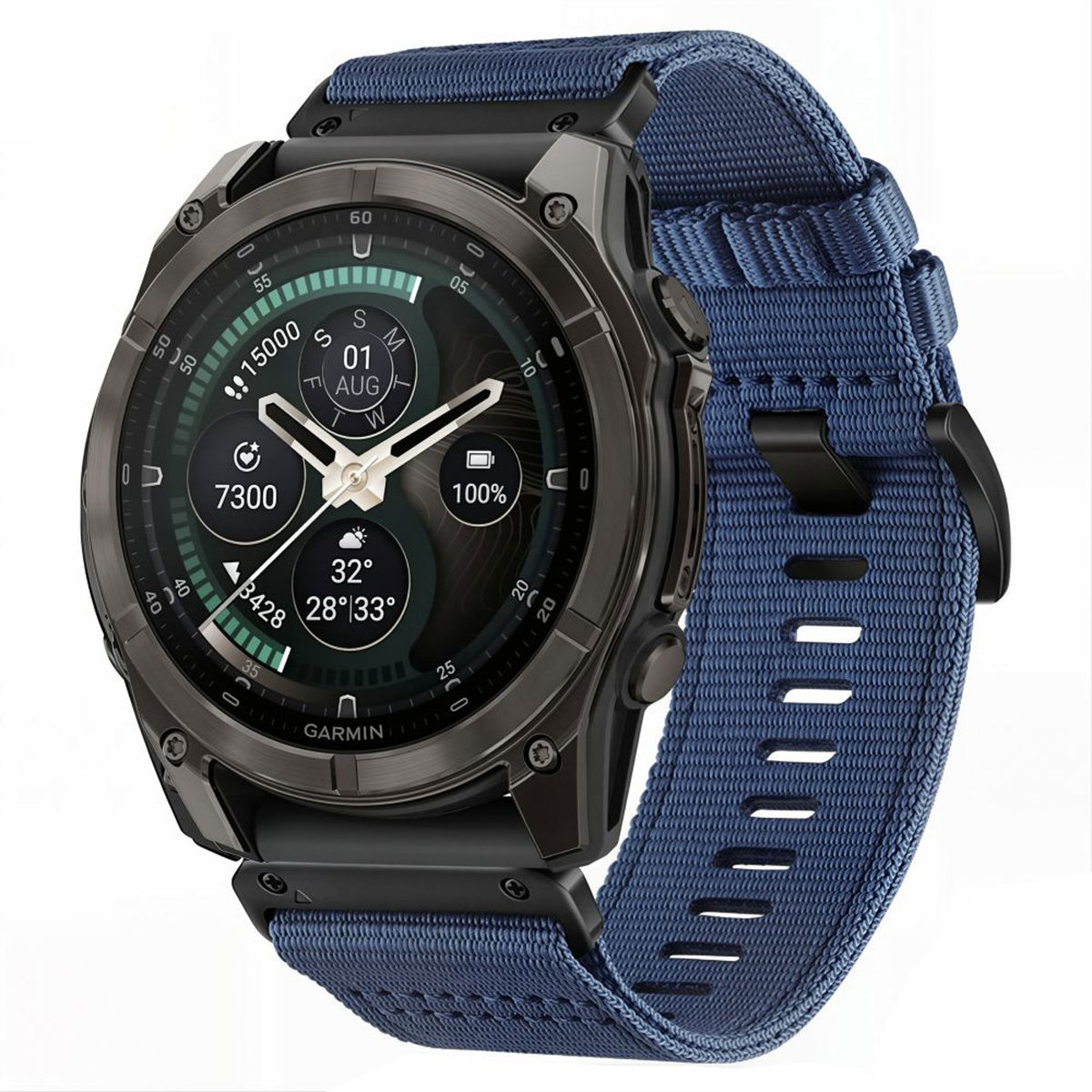 Universal Garmin Rem 22mm QuickFit Tech-Protect Classic Nylon Urrem - Blå