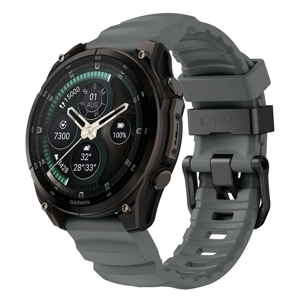 Universal Garmin 22mm QuickFit Tech-Protect Motion Fleksibelt Plast Rem - Grå