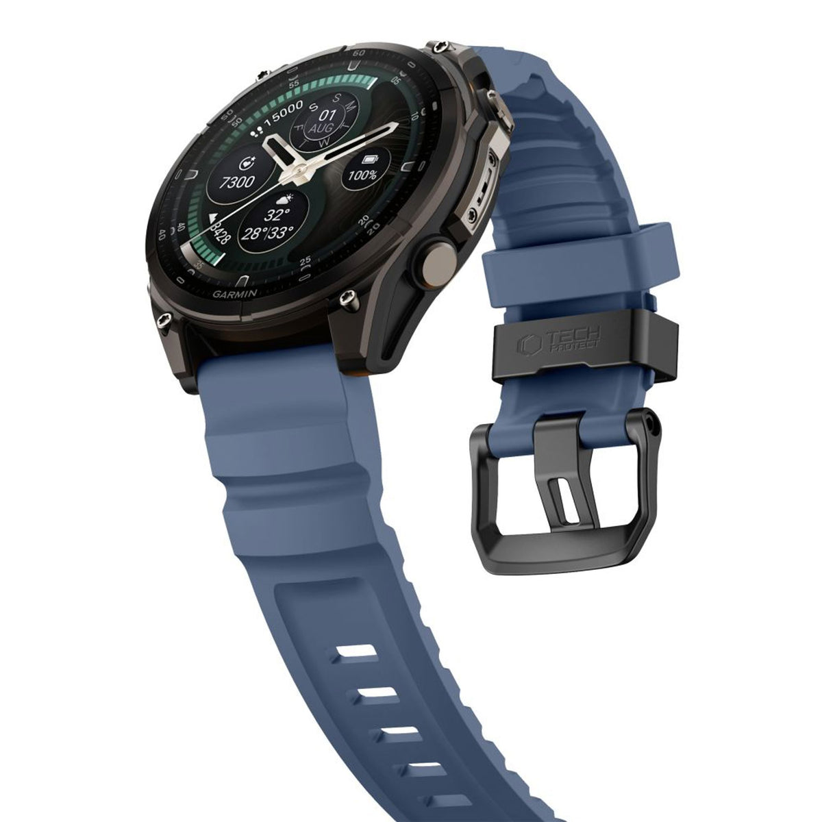 Universal Garmin 22mm QuickFit Tech-Protect Motion Fleksibelt Plast Rem - Blå