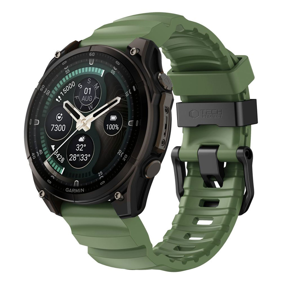 Universal Garmin 22mm QuickFit Tech-Protect Motion Fleksibelt Plast Rem - Grøn