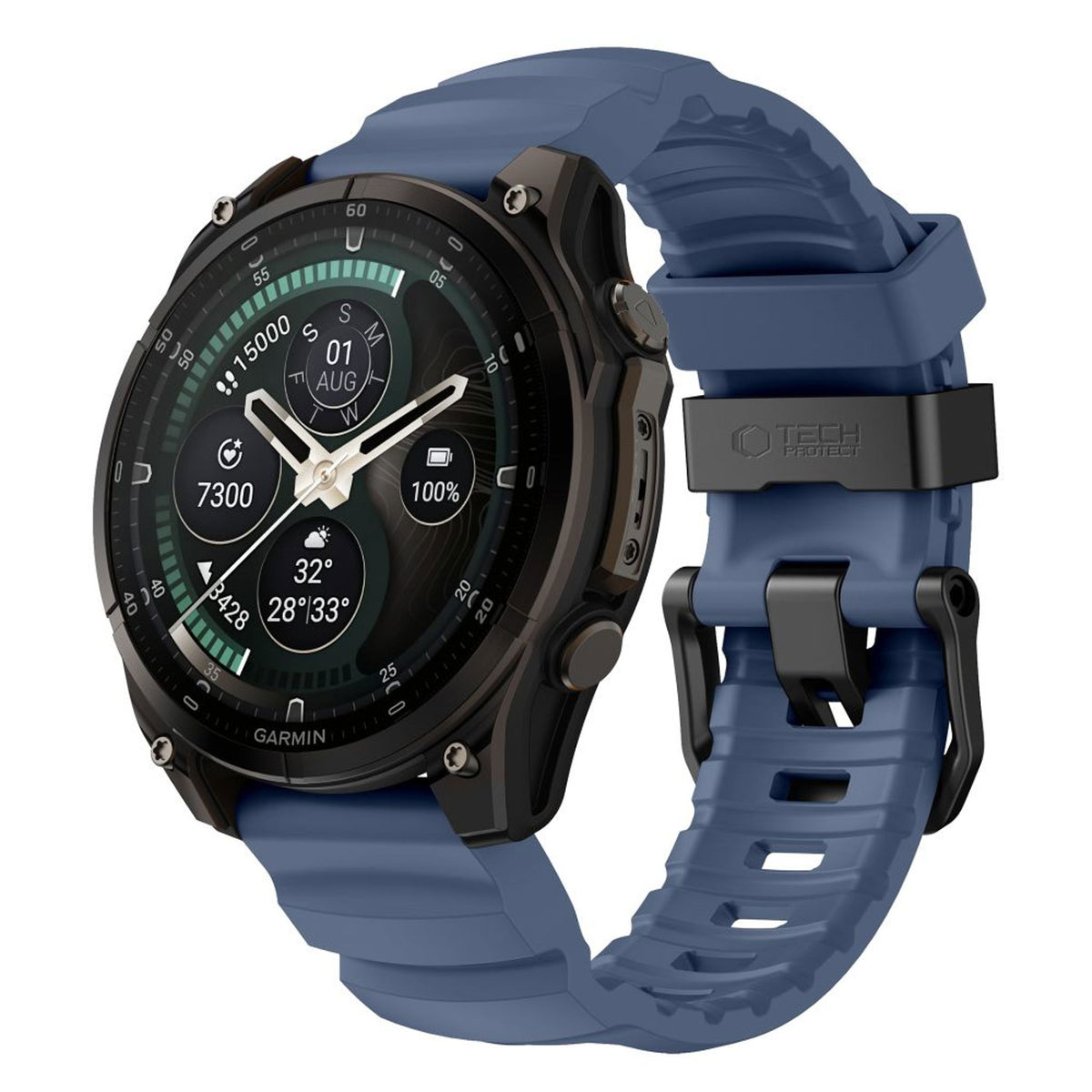 Universal Garmin 26mm QuickFit Tech-Protect Motion Fleksibelt Plast Rem - Blå