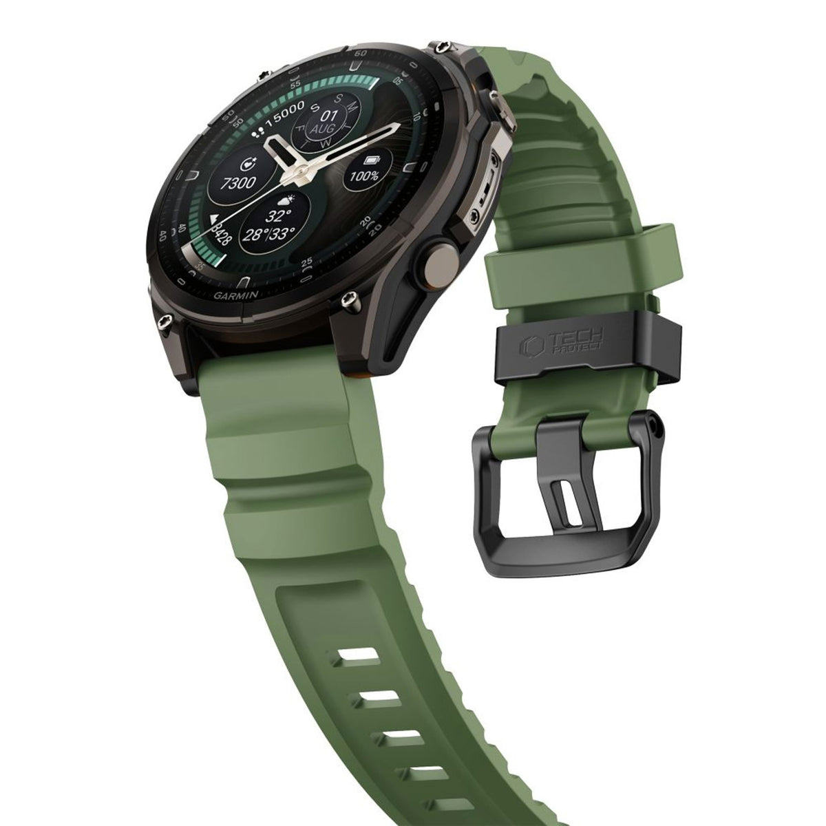 Universal Garmin 26mm QuickFit Tech-Protect Motion Fleksibelt Plast Rem - Grøn