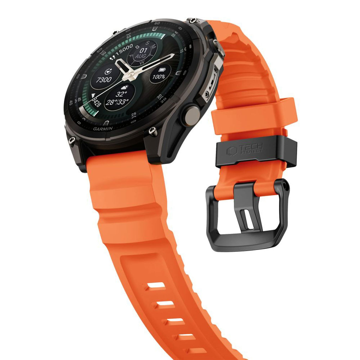 Universal Garmin 26mm QuickFit Tech-Protect Motion Fleksibelt Plast Rem - Orange