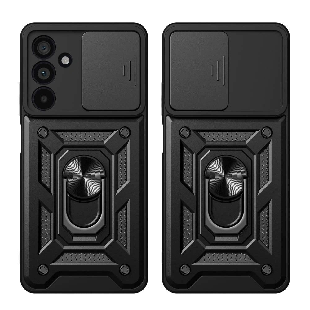 Samsung Galaxy A57 Tech-Protect Camshield m. Fingergreb & Ståfunktion - Sort