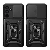 Samsung Galaxy A57 Tech-Protect Camshield m. Fingergreb & Ståfunktion - Sort