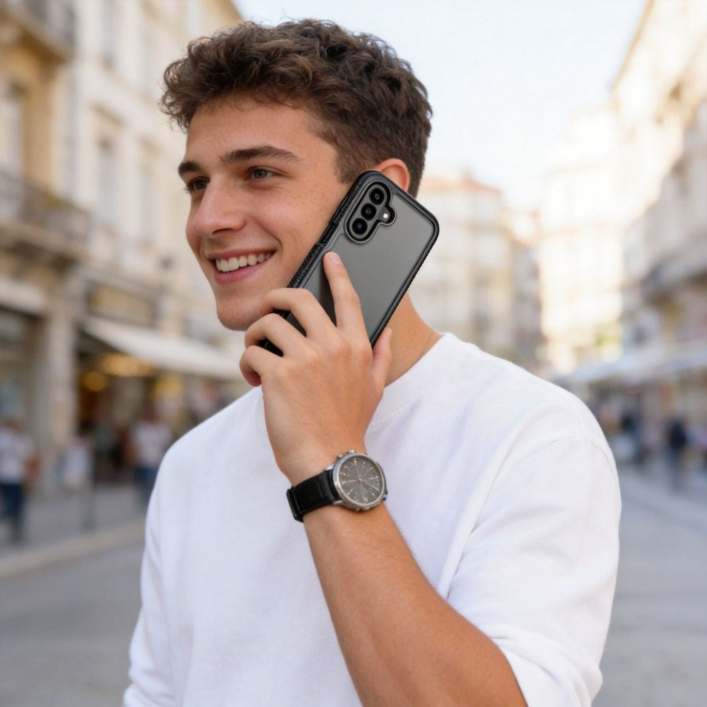 Samsung Galaxy A27 / A37 / A36 / A56 Tech-Protect Defense Mobilcover med Skærmbeskyttelse - Mat Sort