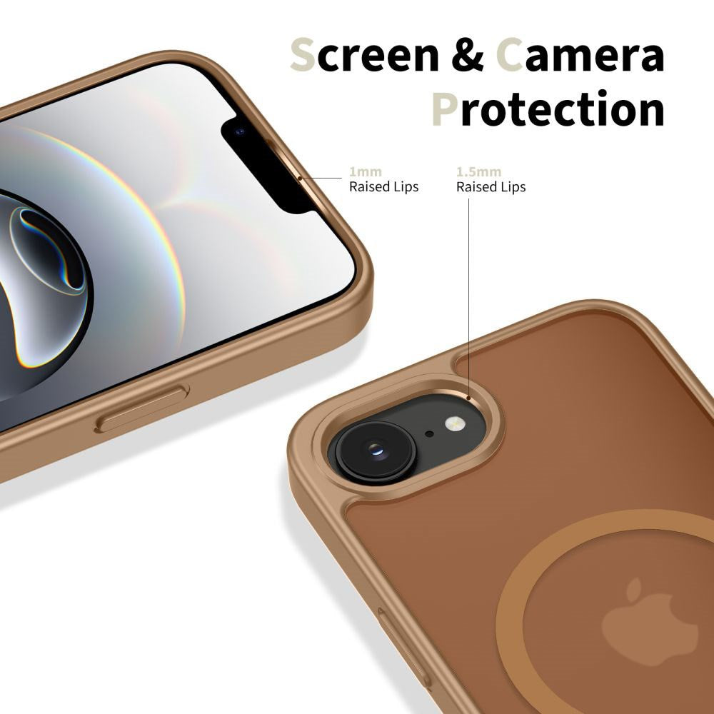 Tech-Protect iPhone 17e / 16e BasicMag Hybrid Bagside Case - MagSafe Kompatibel - Mat Brun
