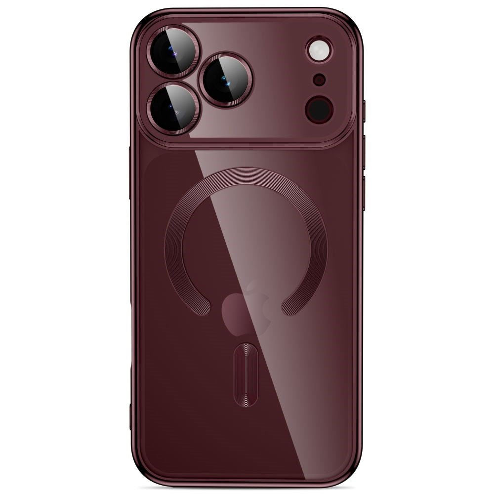 Tech-Protect iPhone 18 Pro / 17 Pro MagFlex Cover - MagSafe Kompatibel - Burgundy / Gennemsigtig