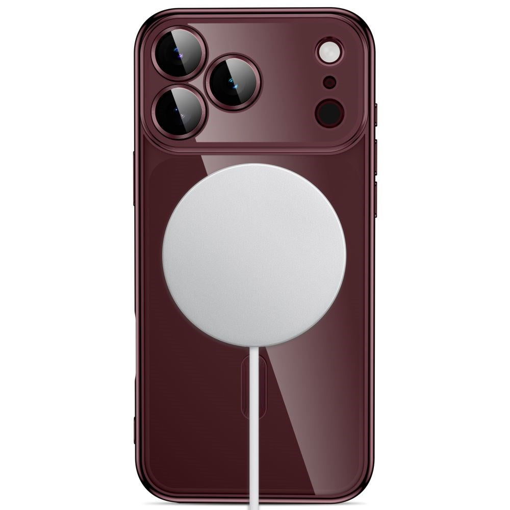 Tech-Protect iPhone 18 Pro / 17 Pro MagFlex Cover - MagSafe Kompatibel - Burgundy / Gennemsigtig