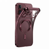 Tech-Protect iPhone 18 Pro / 17 Pro MagFlex Cover - MagSafe Kompatibel - Burgundy / Gennemsigtig