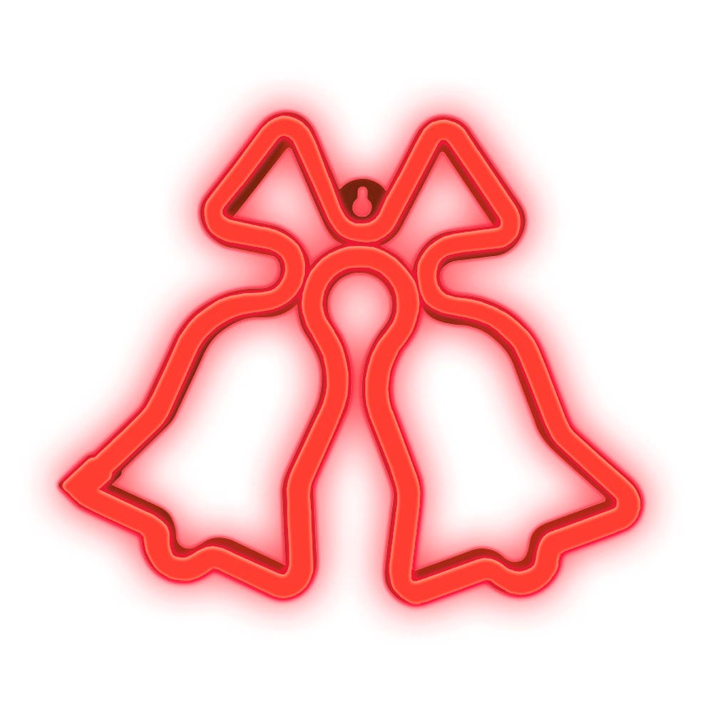 Forever Light LED Neon Sign Christmas - Red Light m. Juleklokker