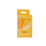 Colorum Vægoplader - 1x USB-A & 1x USB-C / 30W - Yellow