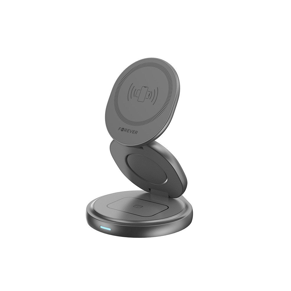Forever 15W MAWC-200 3-i-1 trådløs multilader m. USB-C - MagSafe-kompatibel - Grå