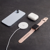 3-i-1 Magnetisk Trådløs Oplader - Forever MAWC-400 - 15W - USB-C - MagSafe Kompatibel - Hvid