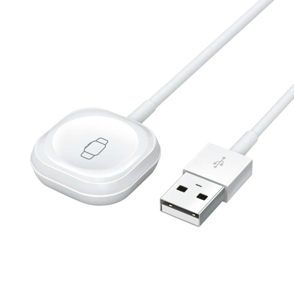 Forever MASM-100 - 3W Trådløs Oplader til Smartwatch - USB-A - MagSafe Kompatibel - Hvid