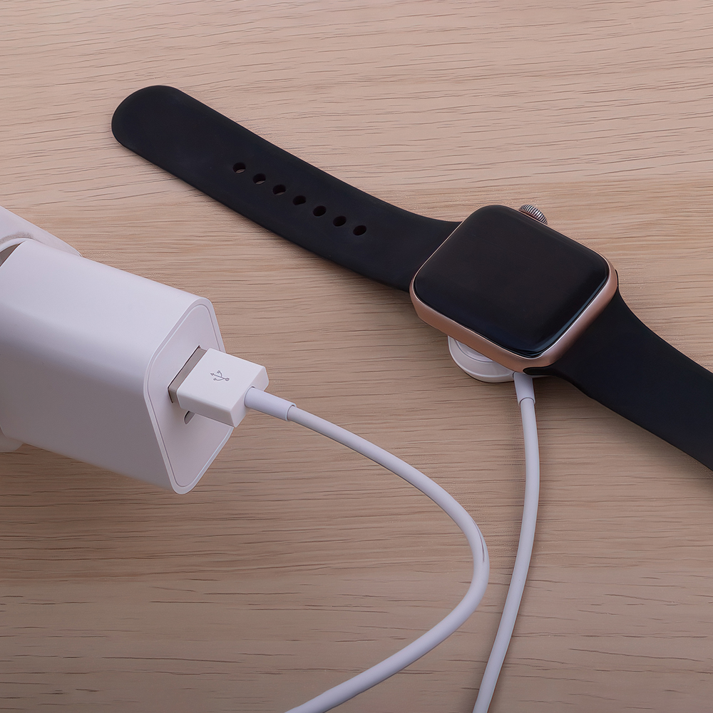 Forever MASM-100 - 3W Trådløs Oplader til Smartwatch - USB-A - MagSafe Kompatibel - Hvid