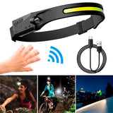 Hurtel LED-hodelykt m. Sensor - Svart