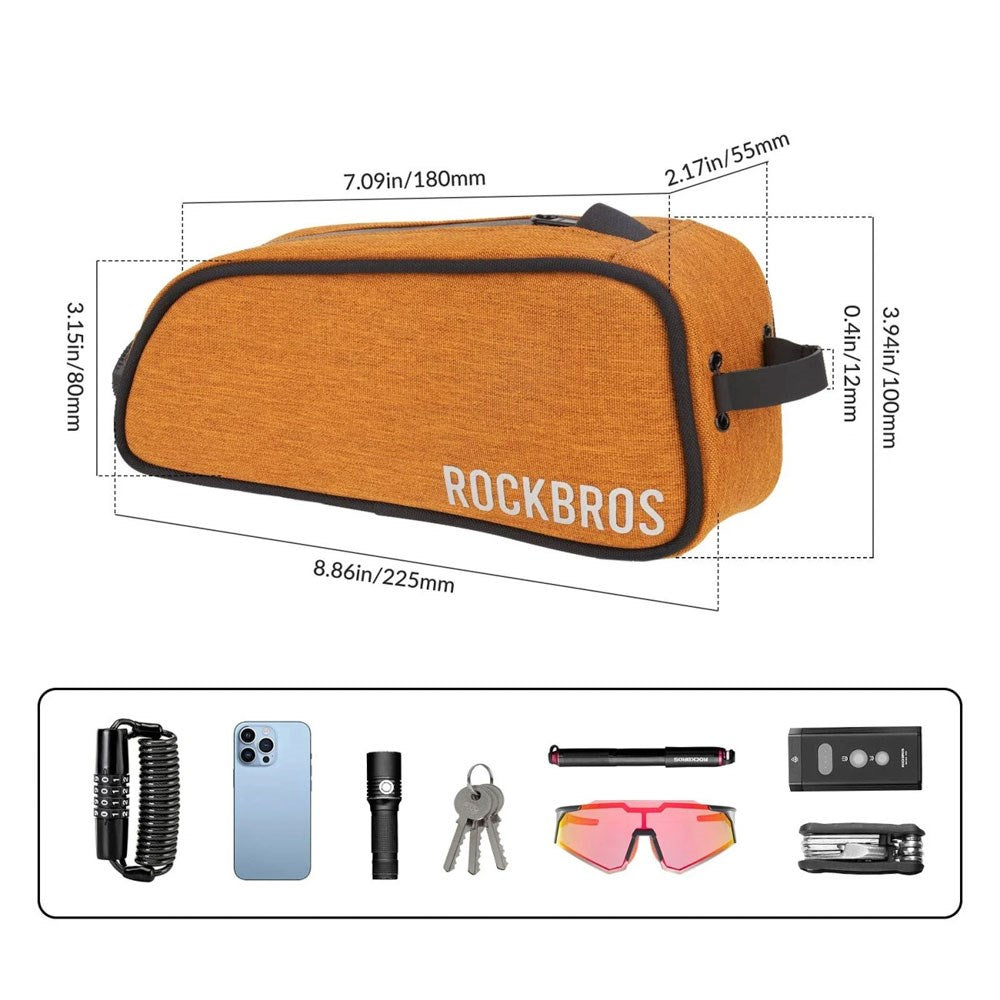 Rockbros Cykeltaske til Stel - 0.7L - Orange