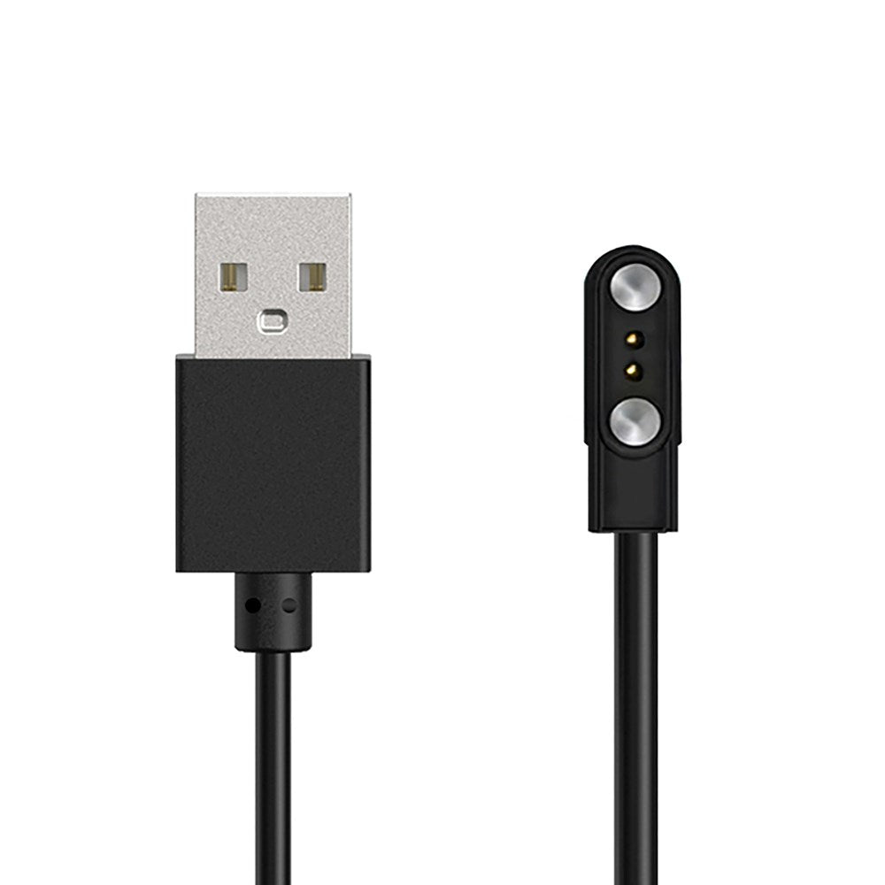 Hurtel Magnetisk Oplader til Smartwatch - 2-Pin / 2.8mm - Sort