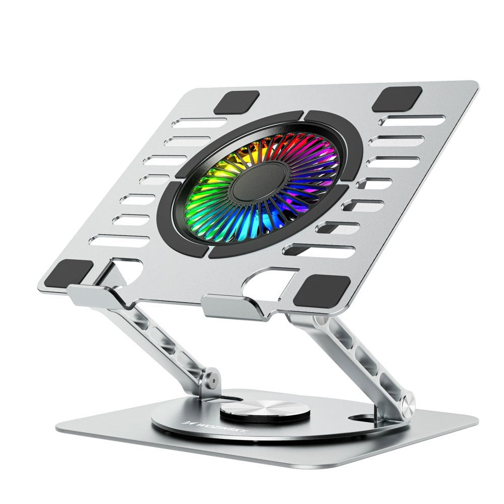 Wozinsky CoolBase Laptop- / Tabletstander - RGB-Lys - Køle-Effekt - Grå