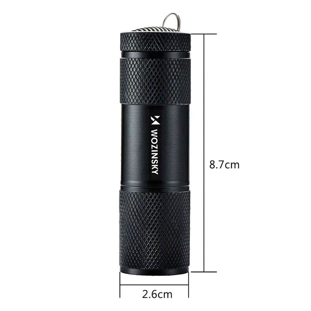 Wozinsky WLD-9L Lommelygte med UV-Lys til Sporing - Sort