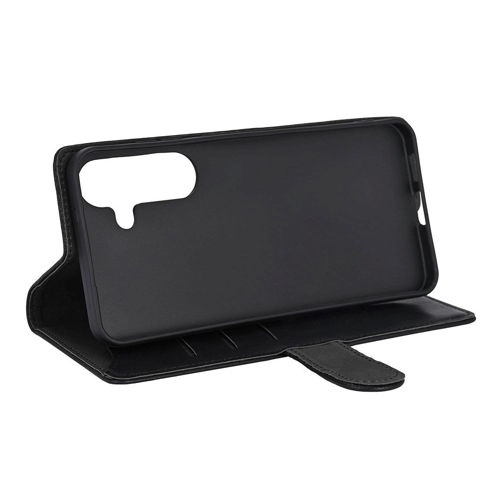 Samsung Galaxy S25+ (Plus) GEAR Classic Flip Cover kunstskinn - Kortholder og stativfunksjon - Svart
