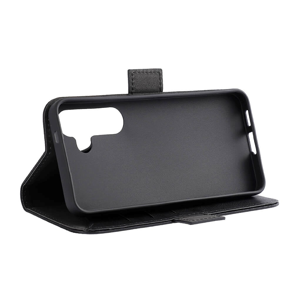 GEAR Samsung Galaxy S24 Leather Flip Deksel m. Lommebok - Svart