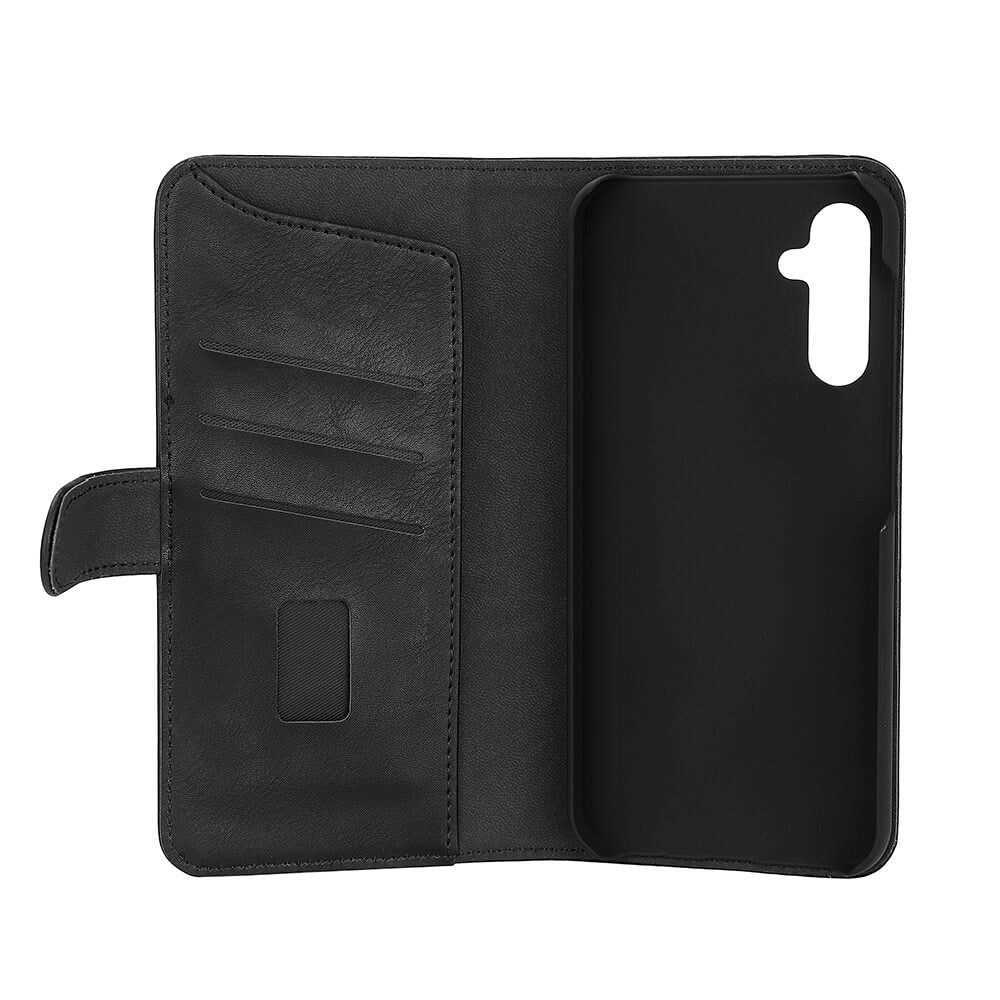 Samsung A14 (5G) Gear Wallet - Lær Flip Cover m. Lommebok - Svart