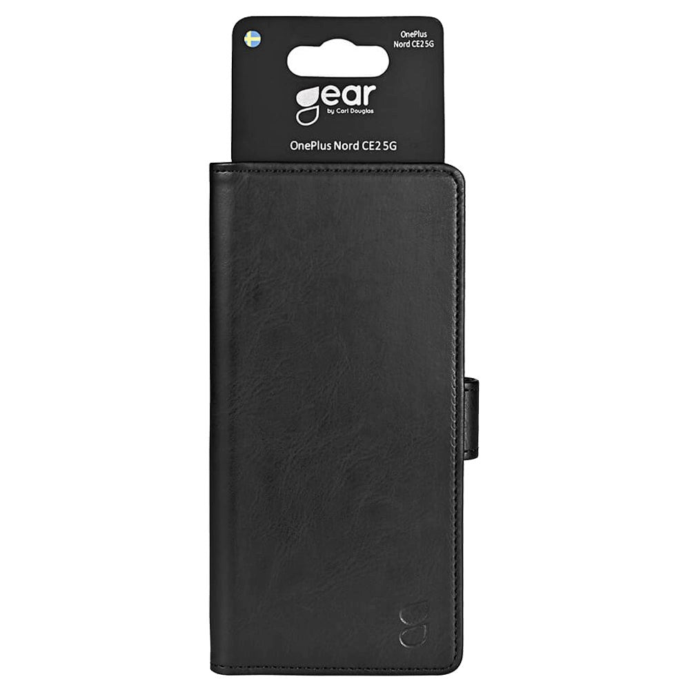 OnePlus Nord CE 2 (5G) Gear Wallet - Lær Flip Cover m. Lommebok - Svart