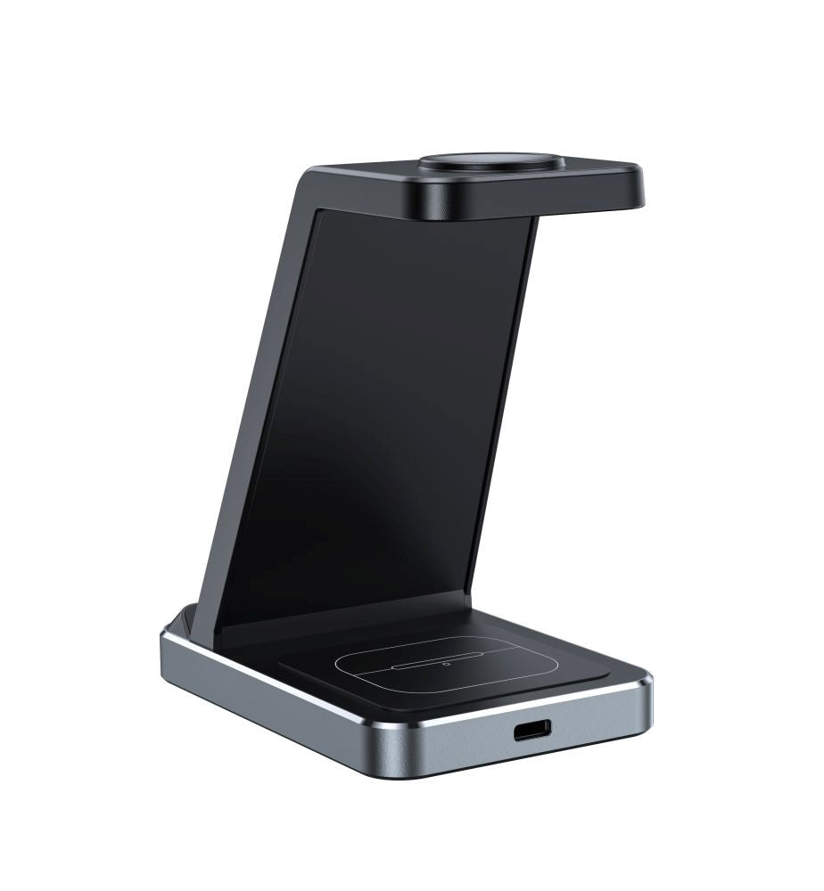 Tech-Protect QI-A26 3-i-1 15W trådløs lader - svart