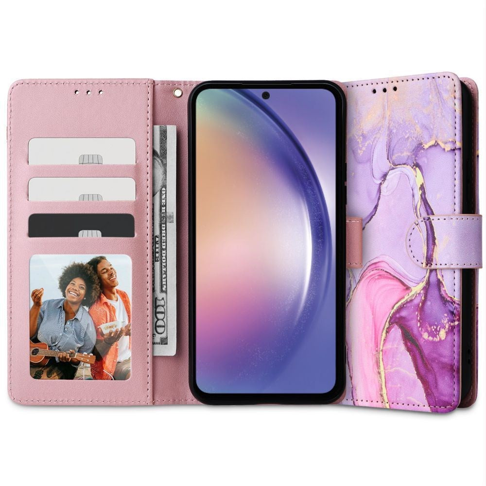 Samsung Galaxy A25 (5G) Tech-Protect Wallet Flip-deksel med. Lommebok og stativfunksjon - marmor