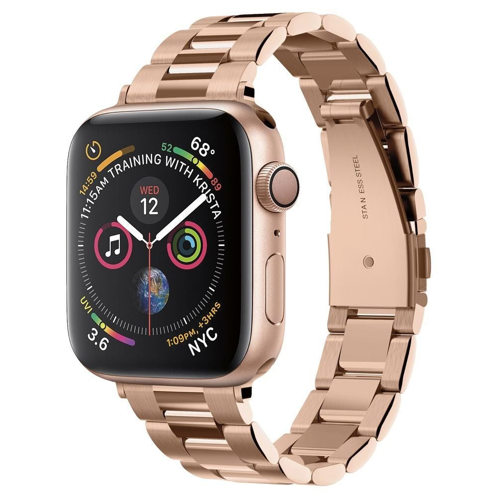 Apple Watch (38/40/SE/41/42 mm) Spigen Modern Fit Band - Stram i rustfritt stål inkl. Pinner - Rose gull