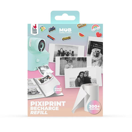 MOB Fotopapir til MOB Pixiprint Kamera m. Mindebog & Stickers - 4 stk - Hvid