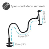 Desire2 Gooseneck Tablet Holder m. Klemme til Bord - Sort