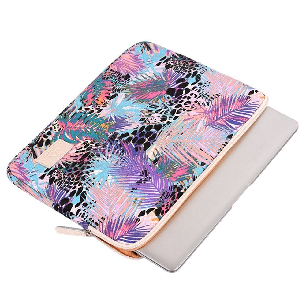 CanvasArtisan Sleeve m. Bladmotiv for bærbar PC / Macbook 13" - (35,5 x 25 x 2,4 cm) - Multi
