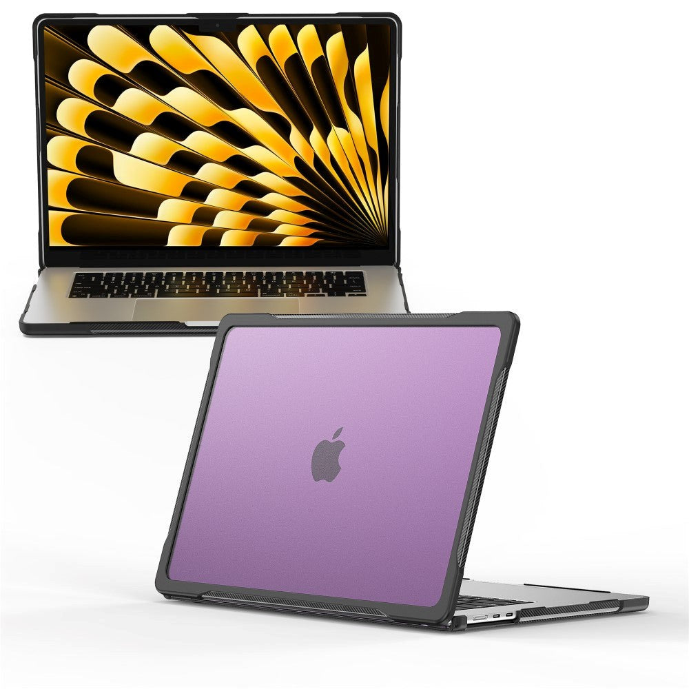 MacBook Air 15" M2/M3/M4 (2023-2025) deksel av hardplast - gjennomsiktig / lilla