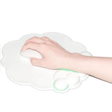 Musematte i skinn m. Ergonomisk håndleddsstøtte 25 x 26 cm - Hvit