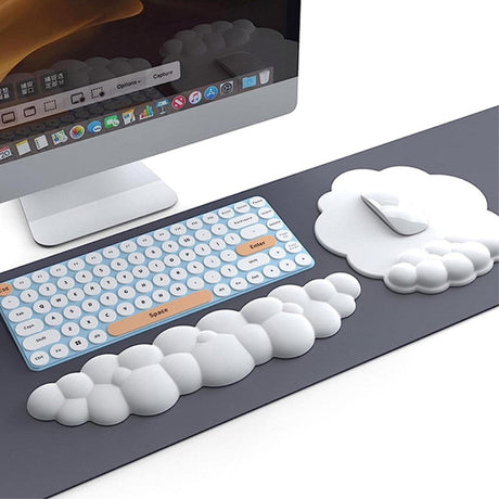 Musematte i skinn m. Ergonomisk håndleddsstøtte 25 x 26 cm - Rosa