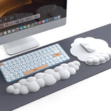 Musematte i skinn m. Ergonomisk håndleddsstøtte 25 x 26 cm - Blå