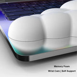 Ergonomisk håndleddsstøtte i kunstskinn for musematte eller tastatur 15 x 9 cm - Hvit