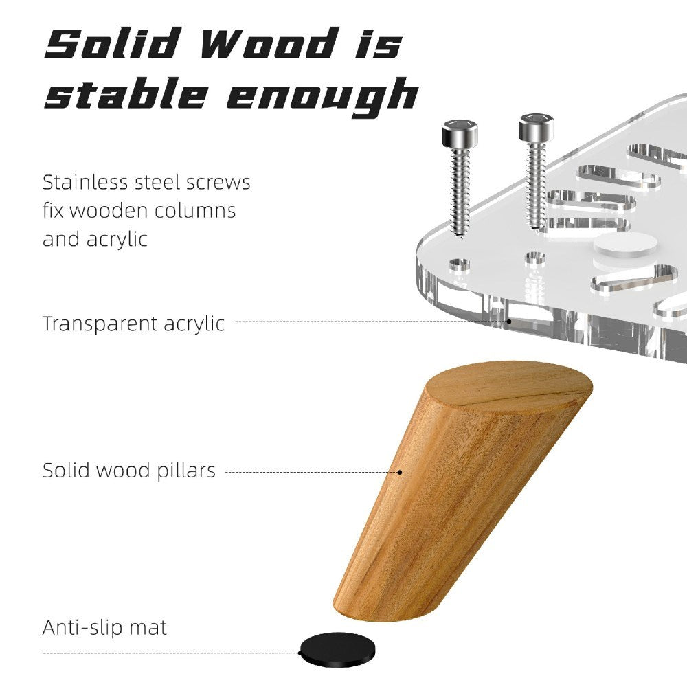 Stativ for Mac Mini M4 / M4 Pro - Gjennomsiktig / Tre