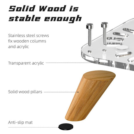 Stativ for Mac Mini M4 / M4 Pro - Gjennomsiktig / Tre