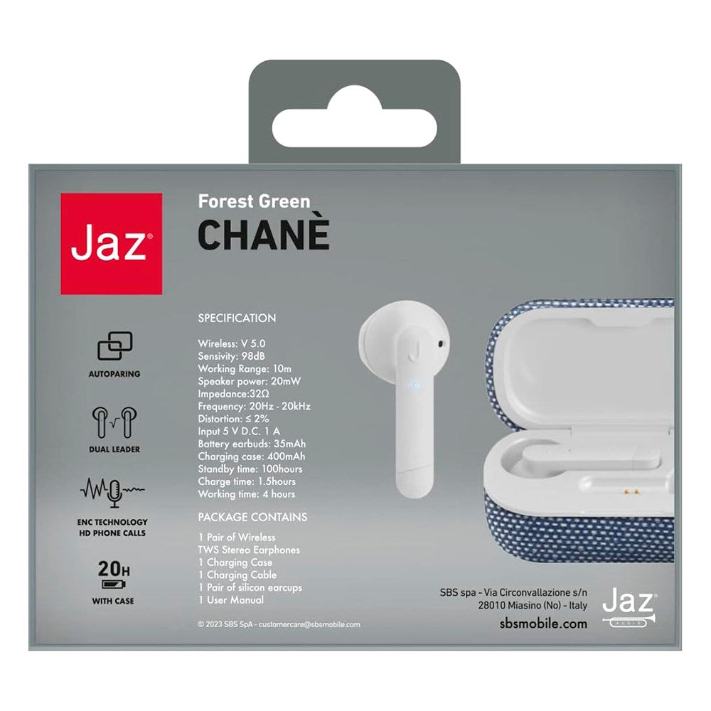 Jaz Chané True Wireless Bluetooth In-Ear-hodetelefoner - Blå Denim